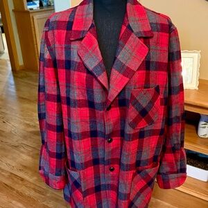 Vintage 70s MCM PENDLETON Plaid Jacket Blazer Sport Coat Wool Large